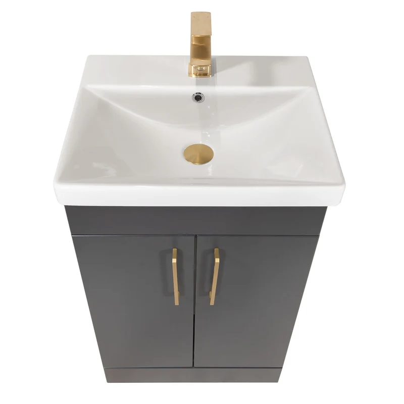 Hayden 500mm 2 Door Floor Standing Vanity Unit & Basin - Anthracite