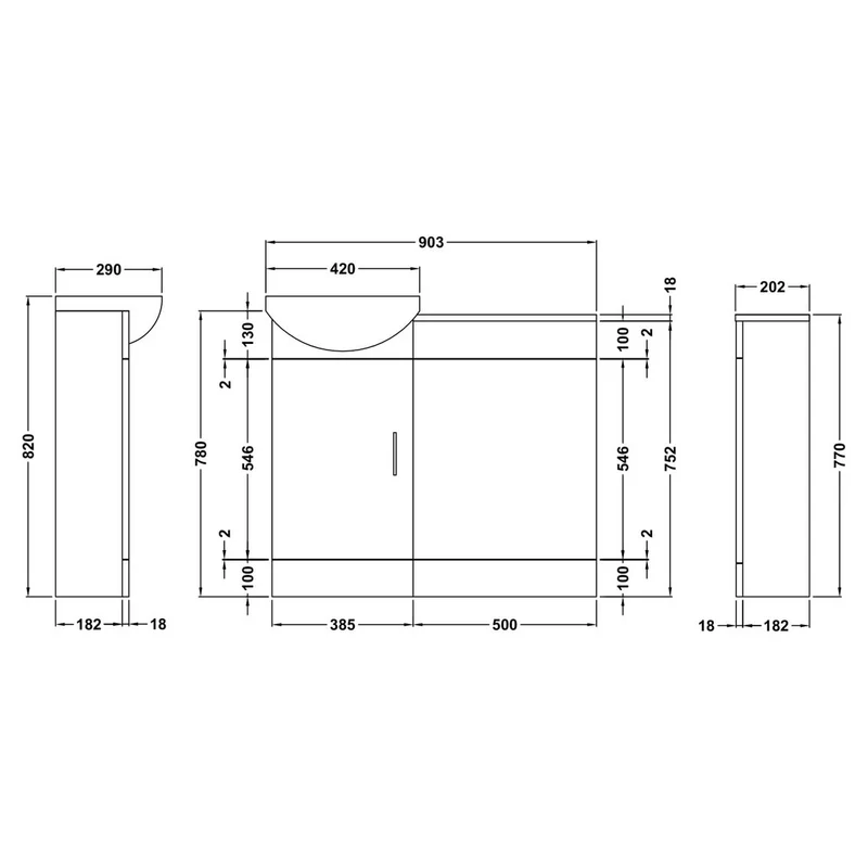 Nuie Sienna 920 x 300mm Furniture Pack With Basin, Cistern, Back To Wall Toilet & Soft Close Seat - Gloss White