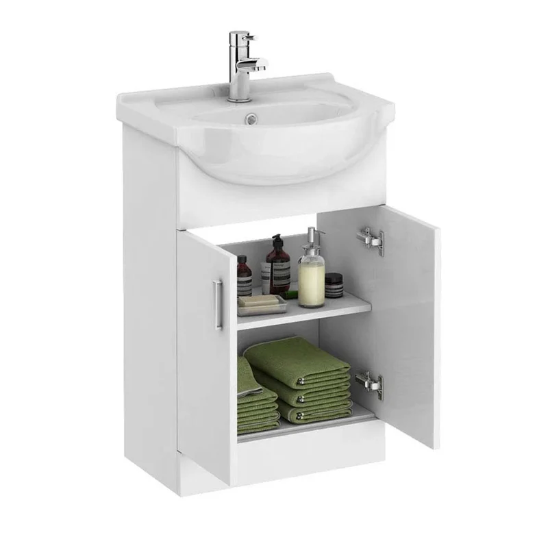 Nuie Saturn 1050 x 300mm Furniture Pack With Basin, Cistern, Back To Wall Toilet & Soft Close Seat - Gloss White