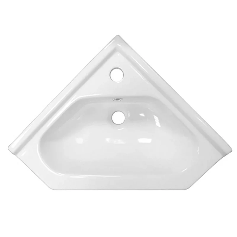 Nuie Mayford Cloakroom 555 x 395mm Floor Standing Corner Vanity Unit With 1 Door & Ceramic Basin - Gloss White