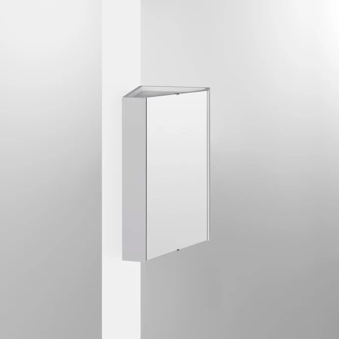Nuie Mayford Cloakroom 459 x 295mm Corner Mirror Cabinet With 1 Door - Gloss White