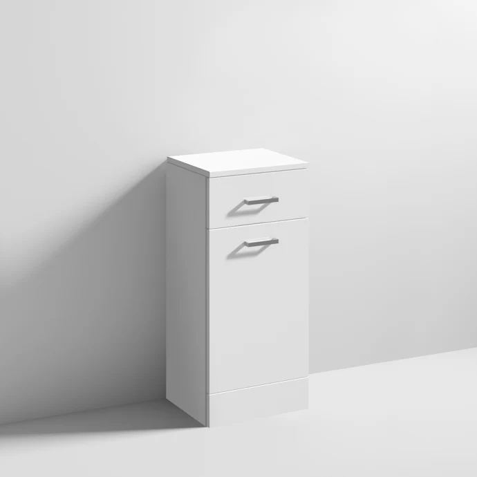 Nuie Mayford 766 x 350 x 300mm Floor Standing Laundry Basket - Gloss White