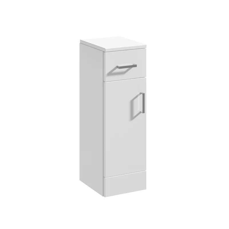 Nuie Mayford 766 x 250 x 330mm Floor Standing Cupboard With 1 Door & 1 Drawer - Gloss White