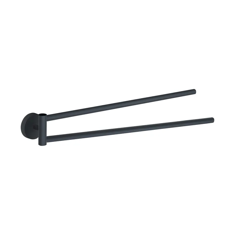 Gedy Eros Double Swing Towel Rail - Matt Black