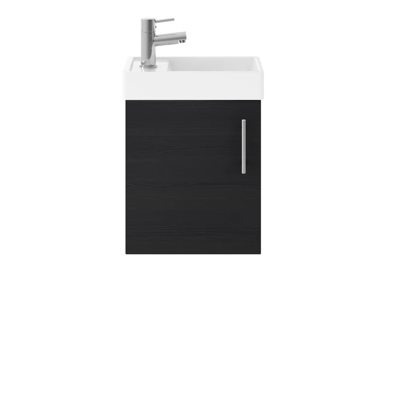Jenson 400 x 222mm Wall Hung Cloakroom Vanity Unit & Ceramic Basin - Charcoal Black