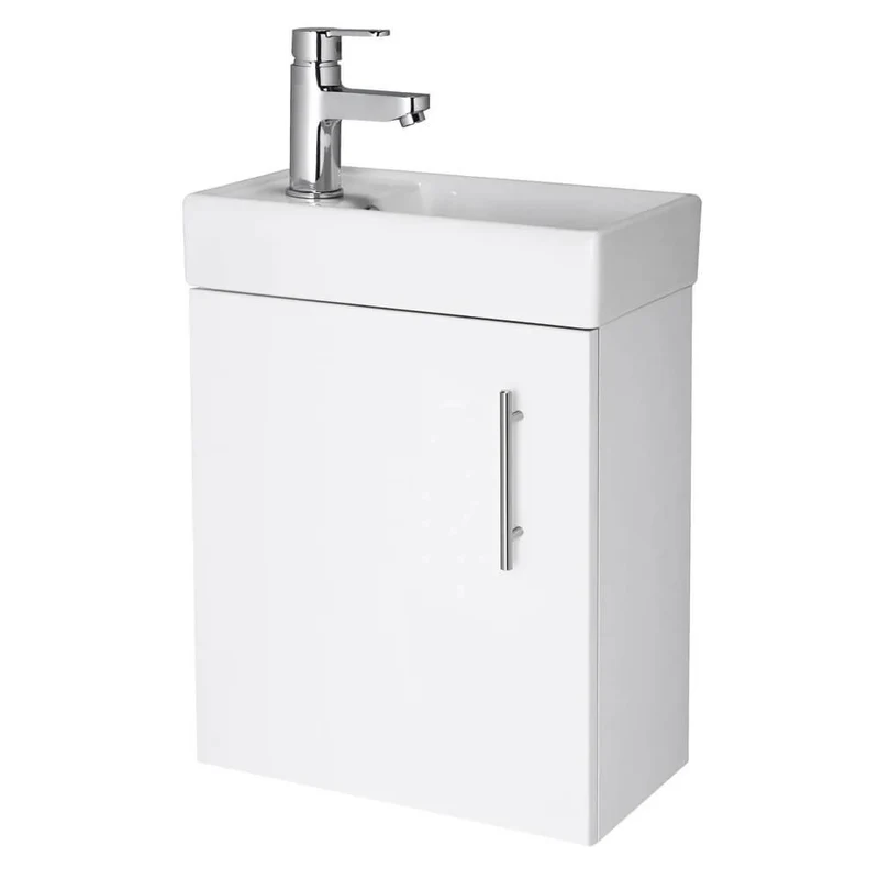 Jenson 400 x 222mm Wall Hung Cloakroom Vanity Unit & Ceramic Basin - Charcoal Black