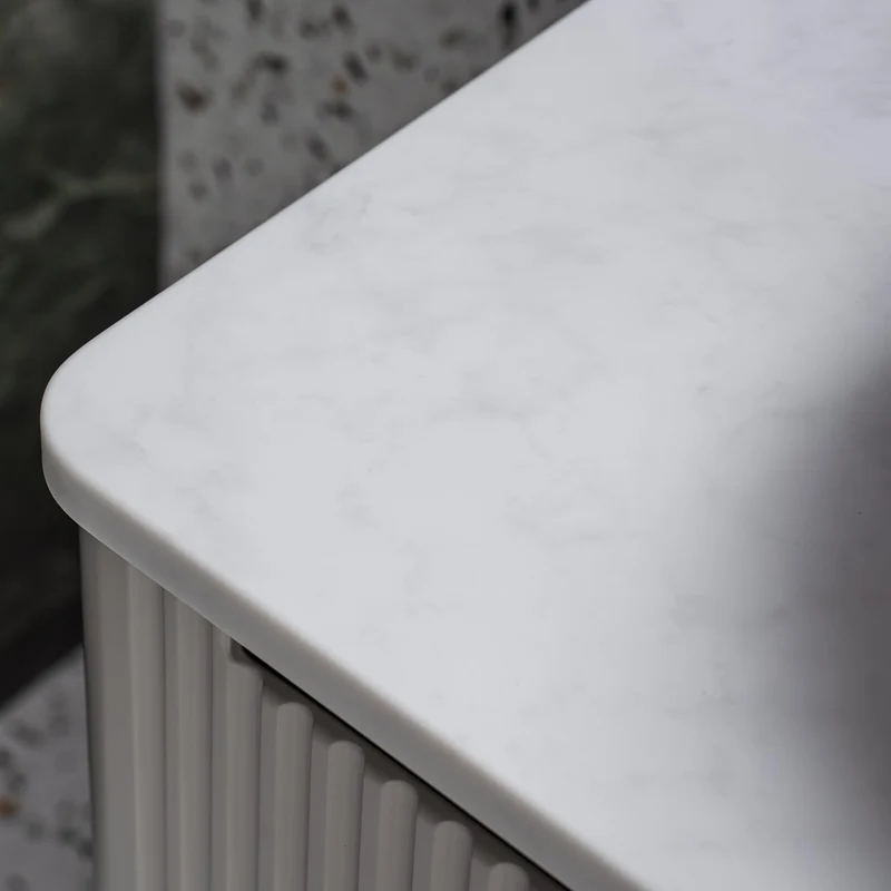Josef Martin Estriado 800mm Wall Hung Vanity Unit & Pebble Worktop - French Grey