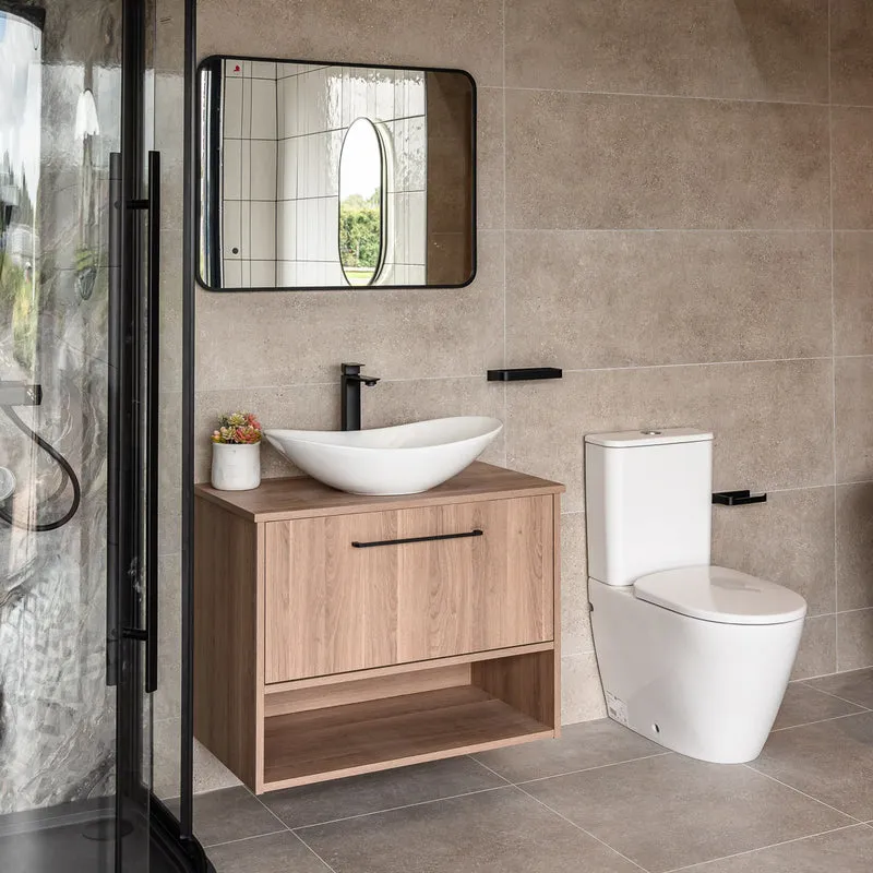 Josef Martin Havana 800mm Wall Hung Vanity Unit & Worktop - Brown Cueno Oak
