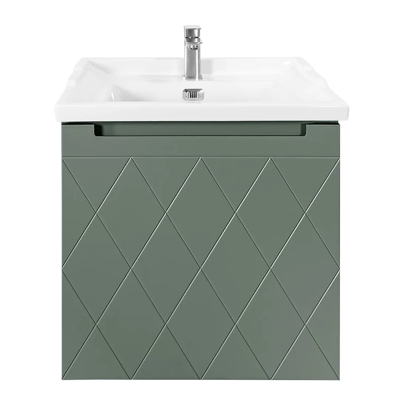 Josef Martin Sophie 600mm Harlequin Vanity Unit & Traditional Basin - Spring Green