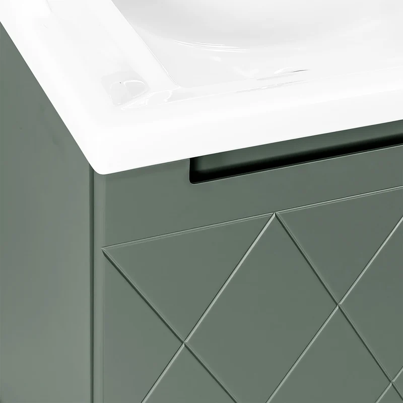 Josef Martin Sophie 600mm Harlequin Vanity Unit & Traditional Basin - Spring Green
