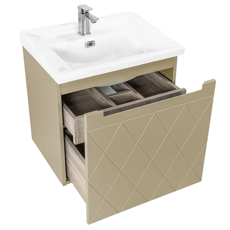Josef Martin Sophie 600mm Harlequin Vanity Unit & Traditional Basin - Sand