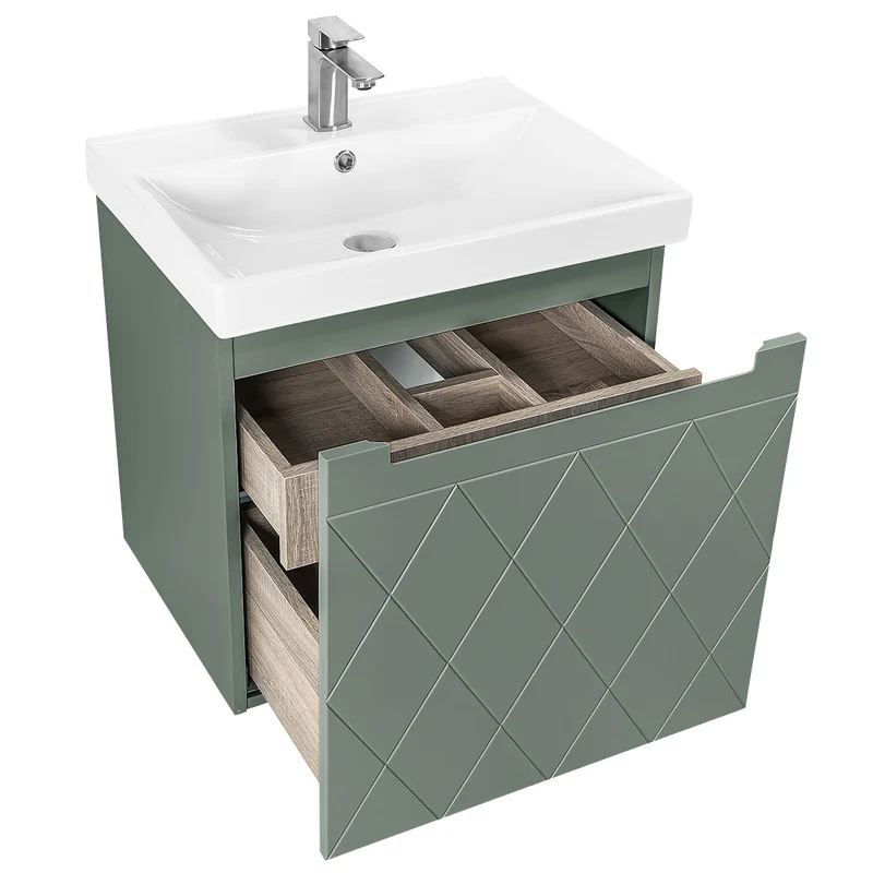 Josef Martin Sophie 600mm Harlequin Vanity Unit & Basin - Spring Green