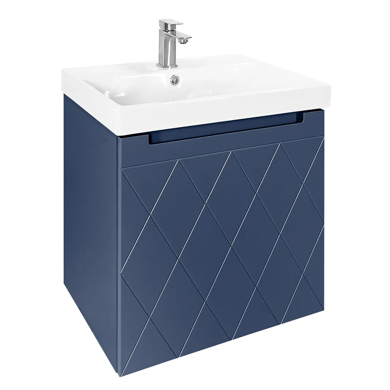 Josef Martin Sophie 600mm Harlequin Vanity Unit & Basin - Marine Blue