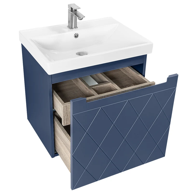 Josef Martin Sophie 600mm Harlequin Vanity Unit & Basin - Marine Blue