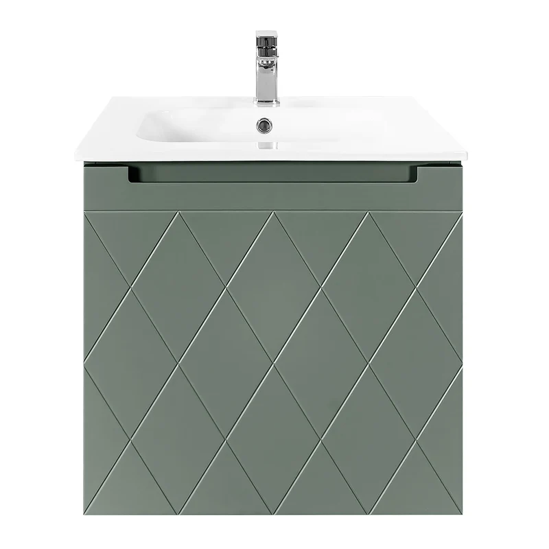 Josef Martin Sophie 600mm Harlequin Vanity Unit & Slimline Basin - Spring Green