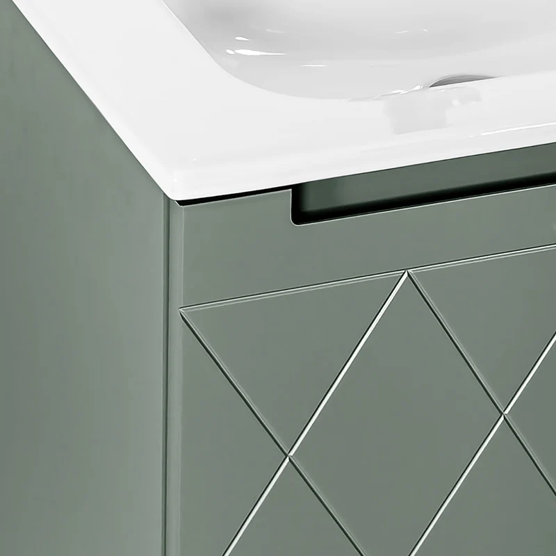 Josef Martin Sophie 600mm Harlequin Vanity Unit & Slimline Basin - Spring Green