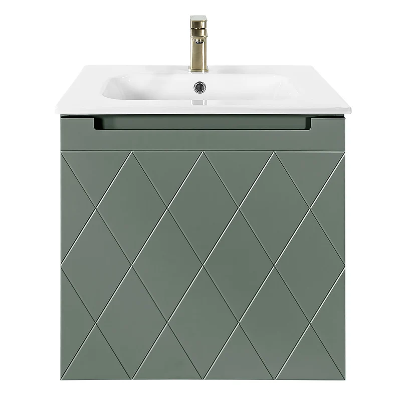 Josef Martin Sophie 600mm Harlequin Vanity Unit & Slimline Basin - Spring Green