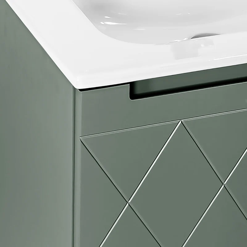 Josef Martin Sophie 600mm Harlequin Vanity Unit & Slimline Basin - Spring Green