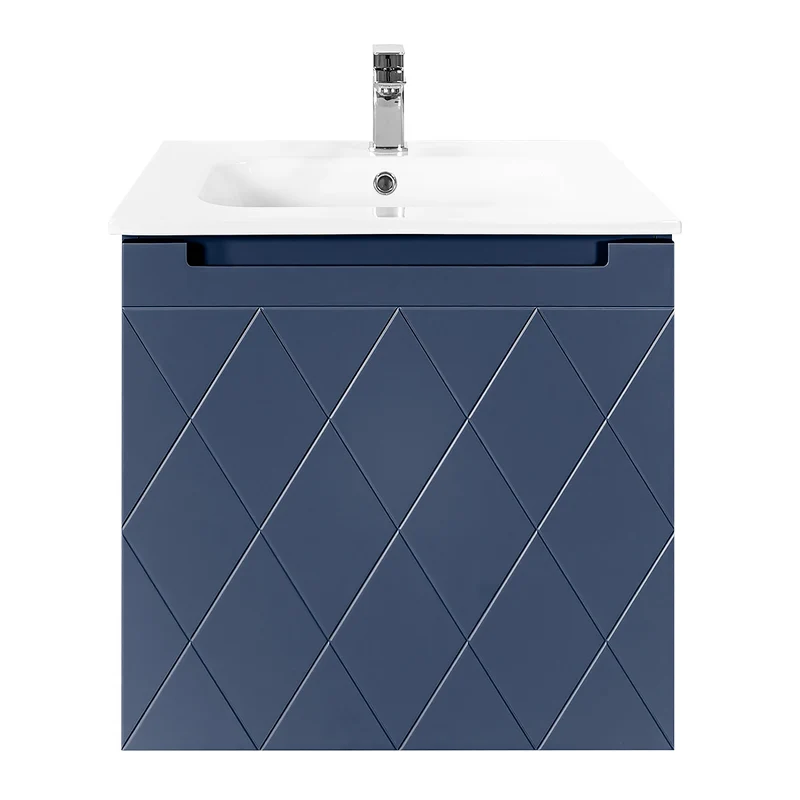 Josef Martin Sophie 600mm Harlequin Vanity Unit & Slimline Basin - Marine Blue