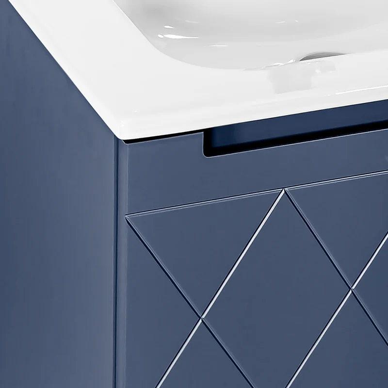 Josef Martin Sophie 600mm Harlequin Vanity Unit & Slimline Basin - Marine Blue
