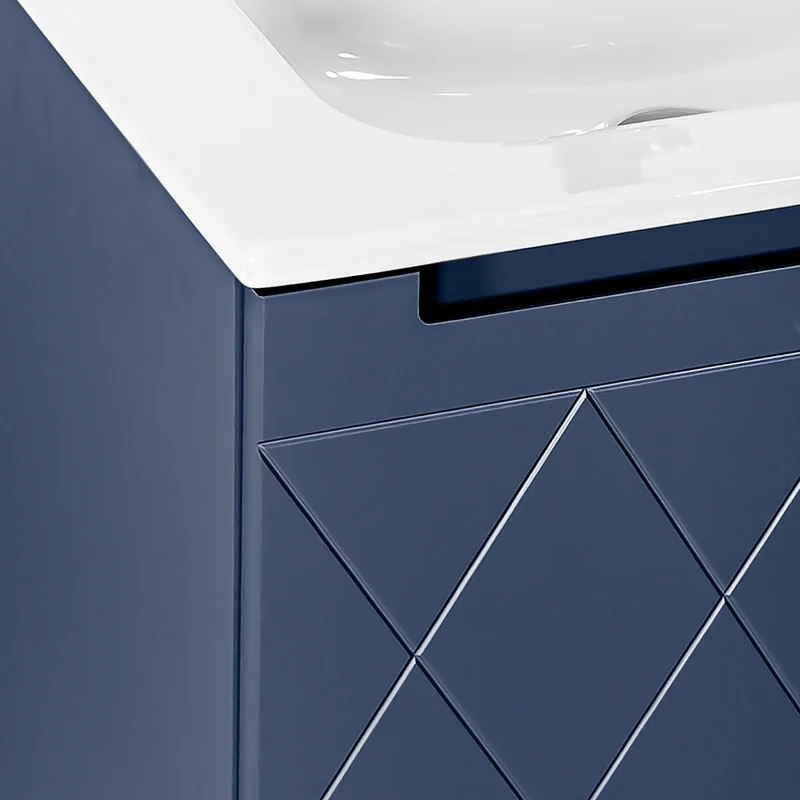 Josef Martin Sophie 600mm Harlequin Vanity Unit & Slimline Basin - Marine Blue