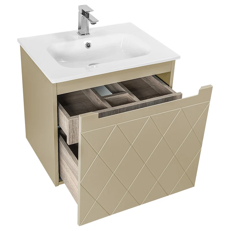 Josef Martin Sophie 600mm Harlequin Vanity Unit & Slimline Basin - Sand