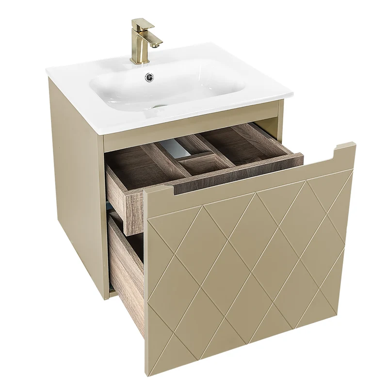 Josef Martin Sophie 600mm Harlequin Vanity Unit & Slimline Basin - Sand