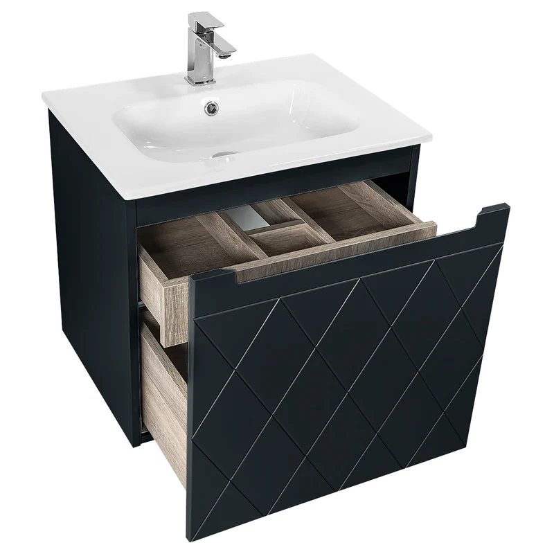 Josef Martin Sophie 600mm Harlequin Vanity Unit & Slimline Basin - Ember