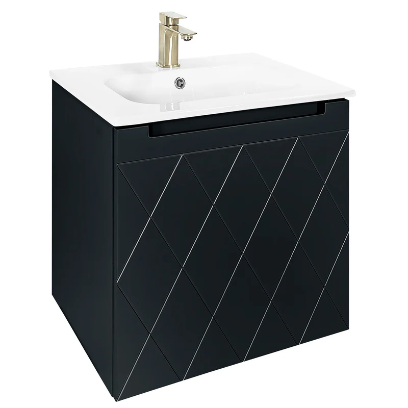 Josef Martin Sophie 600mm Harlequin Vanity Unit & Slimline Basin - Ember
