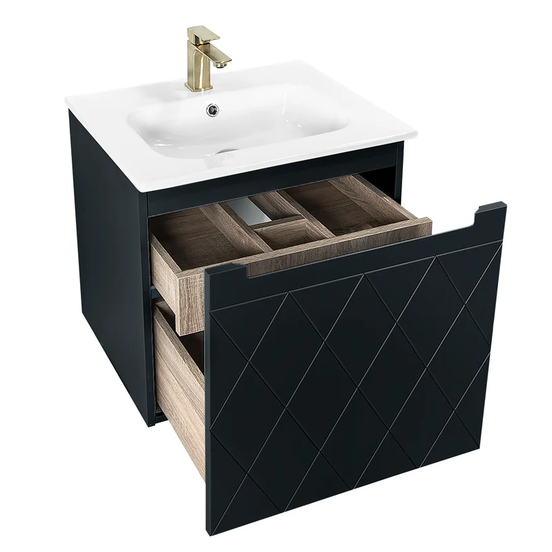 Josef Martin Sophie 600mm Harlequin Vanity Unit & Slimline Basin - Ember