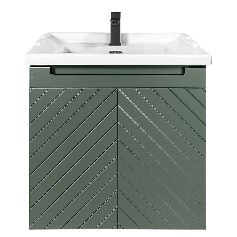 Josef Martin Sophie 600mm Chevron Vanity Unit & Traditional Basin - Spring Green