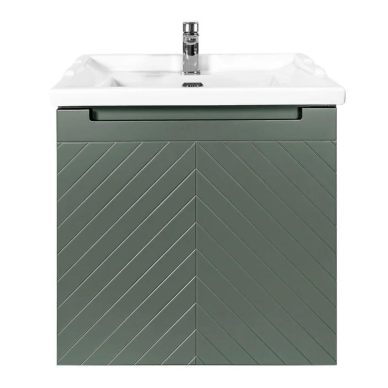 Josef Martin Sophie 600mm Chevron Vanity Unit & Traditional Basin - Spring Green