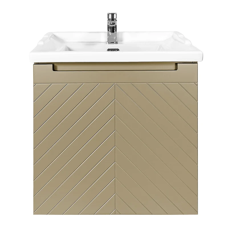 Josef Martin Sophie 600mm Chevron Vanity Unit & Traditional Basin - Sand