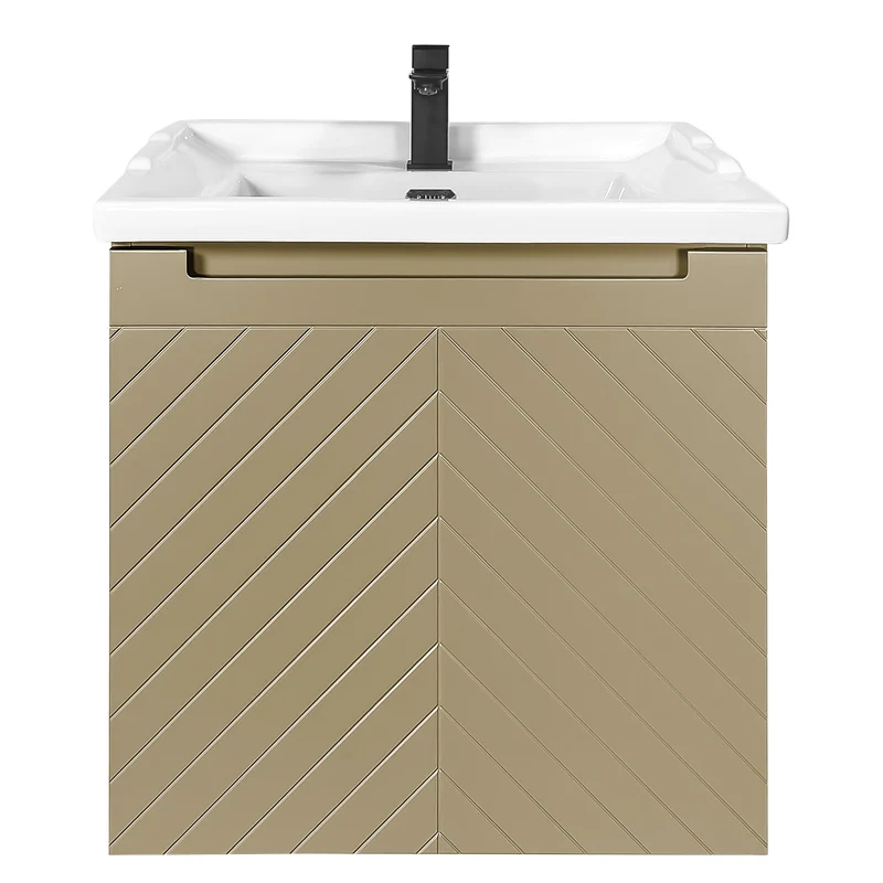 Josef Martin Sophie 600mm Chevron Vanity Unit & Traditional Basin - Sand
