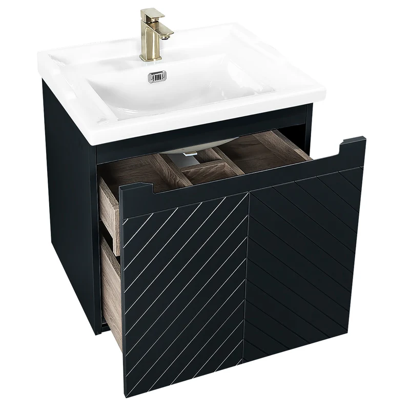 Josef Martin Sophie 600mm Chevron Vanity Unit & Traditional Basin - Ember