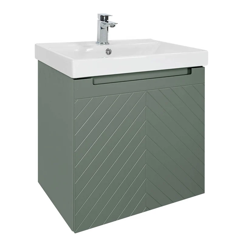Josef Martin Sophie 600mm Chevron Vanity Unit & Basin - Spring Green