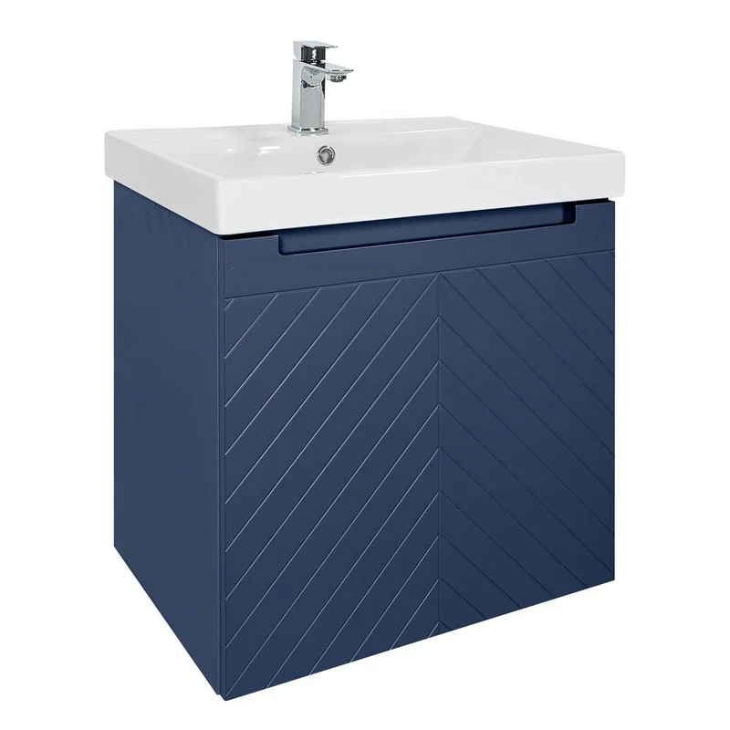 Josef Martin Sophie 600mm Chevron Vanity Unit & Basin - Marine Blue