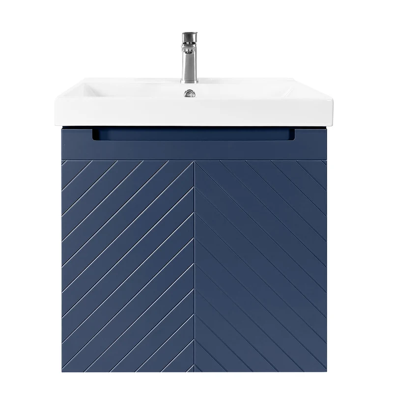 Josef Martin Sophie 600mm Chevron Vanity Unit & Basin - Marine Blue
