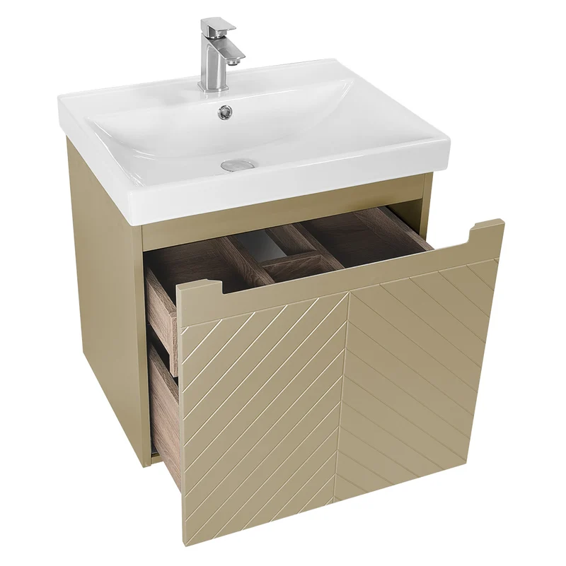 Josef Martin Sophie 600mm Chevron Vanity Unit & Basin - Sand