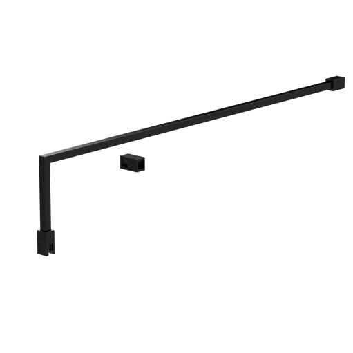 Nuie Fluted 8mm Wetroom Screen 2 Panel Pack (1850mm High) - Matt Black
