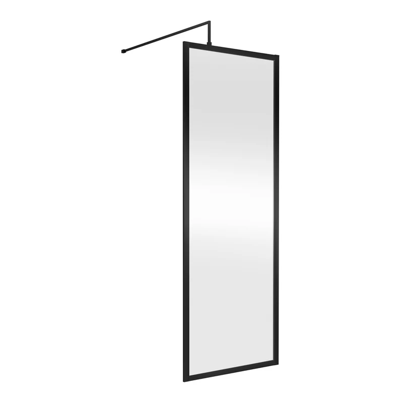 Nuie Full Outer Frame Wetroom Screen 2 Panel Pack (1850mm High) - Satin Black