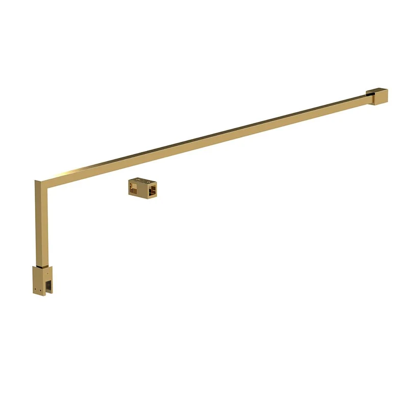 Nuie Full Outer Frame Wetroom Screen 2 Panel Pack (1850mm High) - Brushed Brass