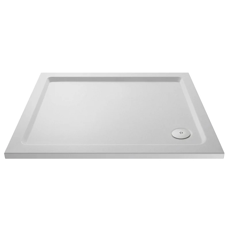Nuie Slip Resistant Rectangular Matt White Stone Resin Shower Tray