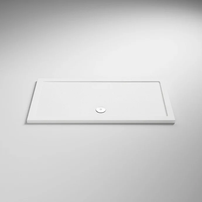 Nuie Slip Resistant Rectangular Matt White Stone Resin Shower Tray