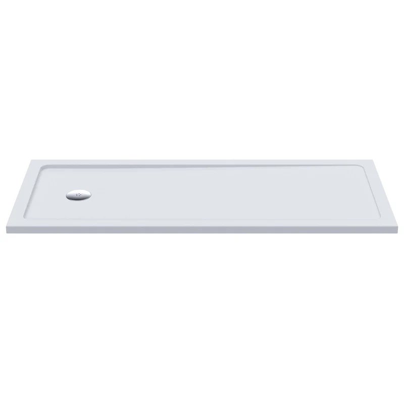 Nuie Slip Resistant Rectangular Matt White Stone Resin Shower Tray