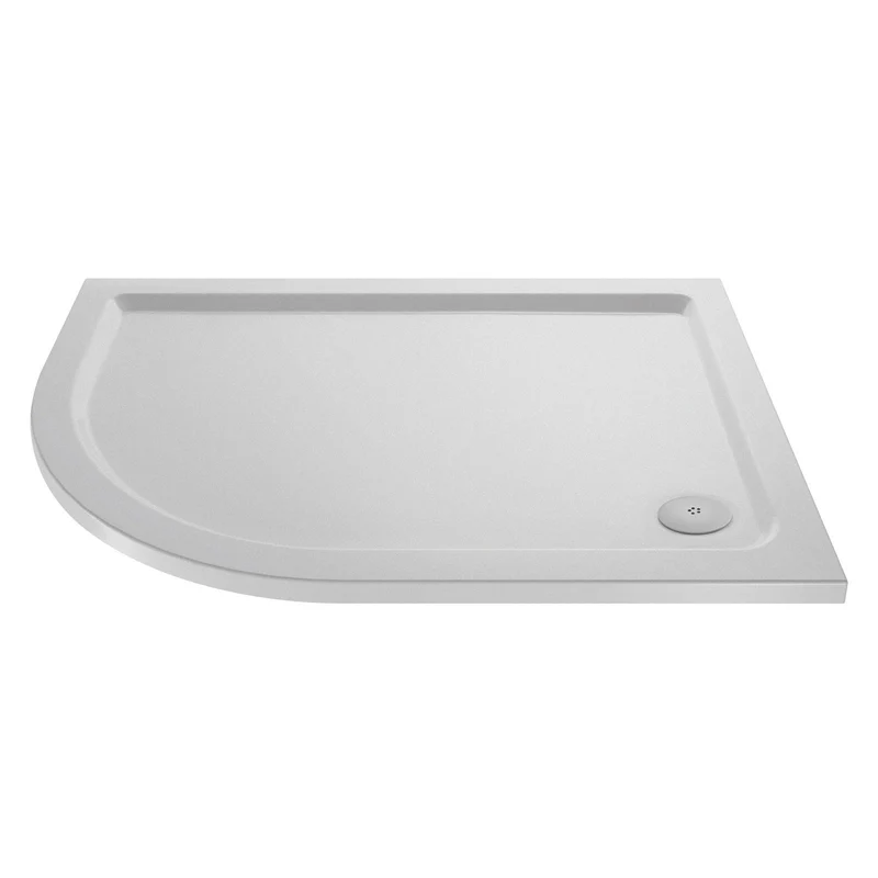 Nuie Slip Resistant Offset Quadrant Matt White Stone Resin Shower Tray