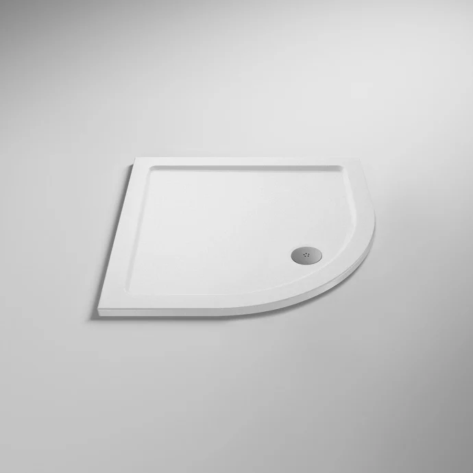 Nuie Slip Resistant Quadrant Matt White Stone Resin Shower Tray