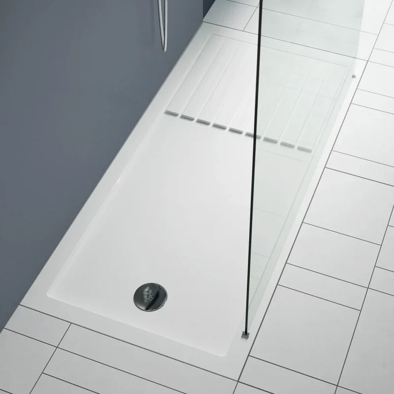 Nuie Pearlstone Rectangular Walk In Gloss White Shower Tray