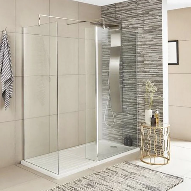 Nuie Pearlstone Rectangular Walk In Gloss White Shower Tray