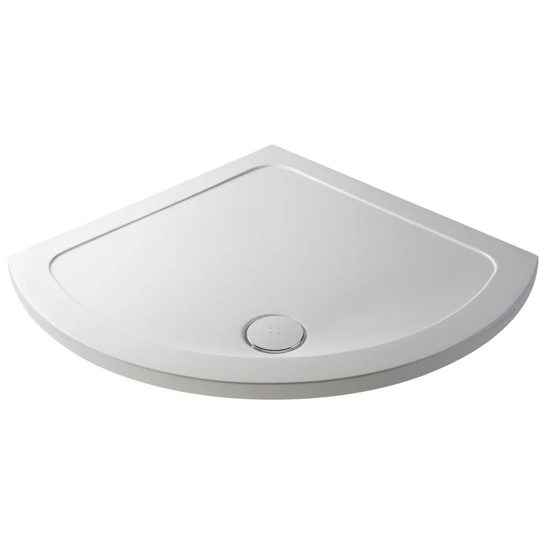Nuie Pearlstone Single Entry Gloss White Stone Resin Shower Tray - 860 x 860mm
